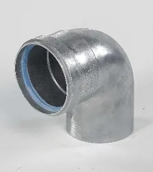 Enkelwandige rookgasbocht, Ubbink Rolux 4G, 90°, Ø80mm, aluminium, met lipring